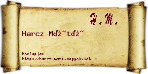 Harcz Máté névjegykártya